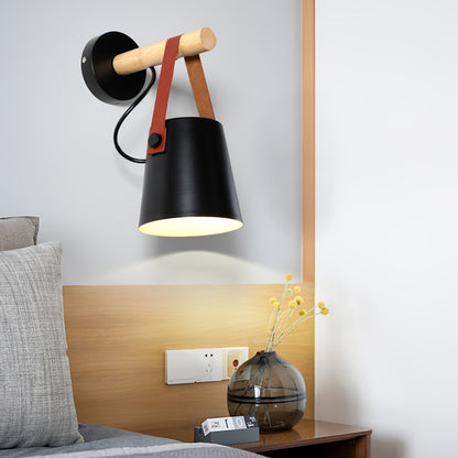 Paxley | Wall Lamp | Conical Wooden Shade | Indoor Lighting