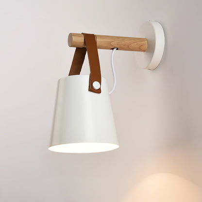 Paxley | Wall Lamp | Conical Wooden Shade | Indoor Lighting