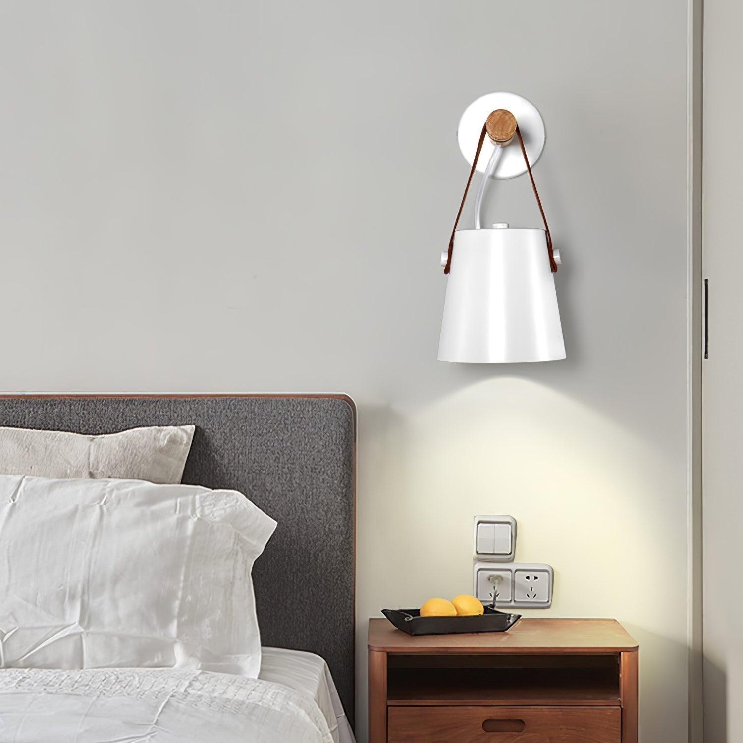 Paxley | Wall Lamp | Conical Wooden Shade | Indoor Lighting