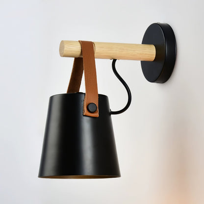 Paxley | Wall Lamp | Conical Wooden Shade | Indoor Lighting