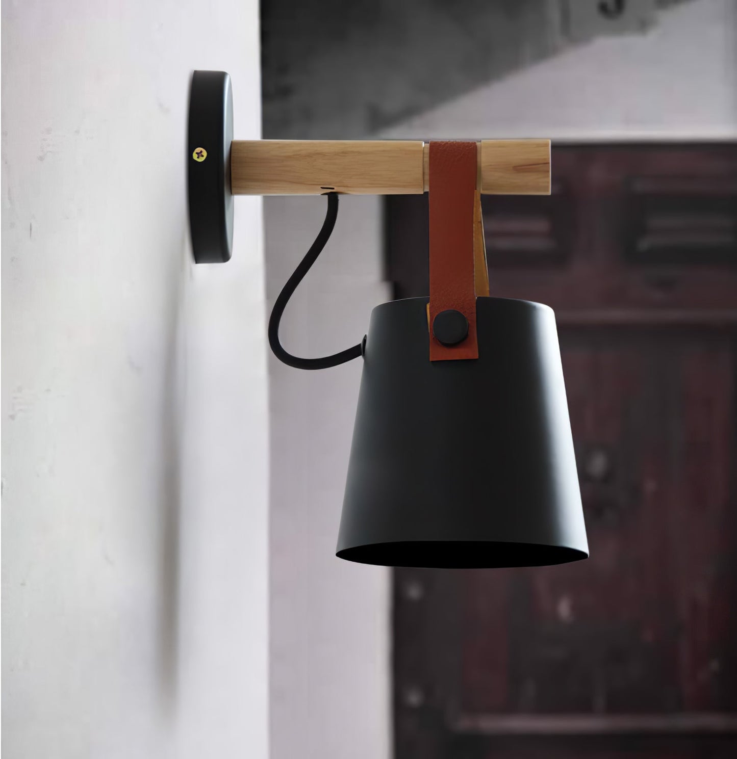 Paxley | Wall Lamp | Conical Wooden Shade | Indoor Lighting