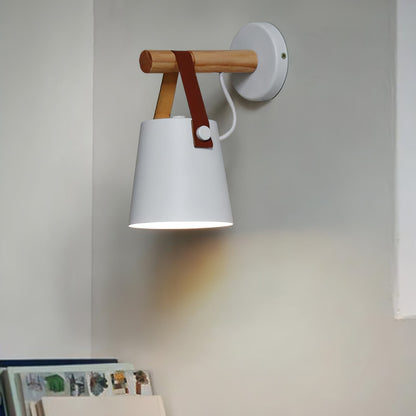 Paxley | Wall Lamp | Conical Wooden Shade | Indoor Lighting