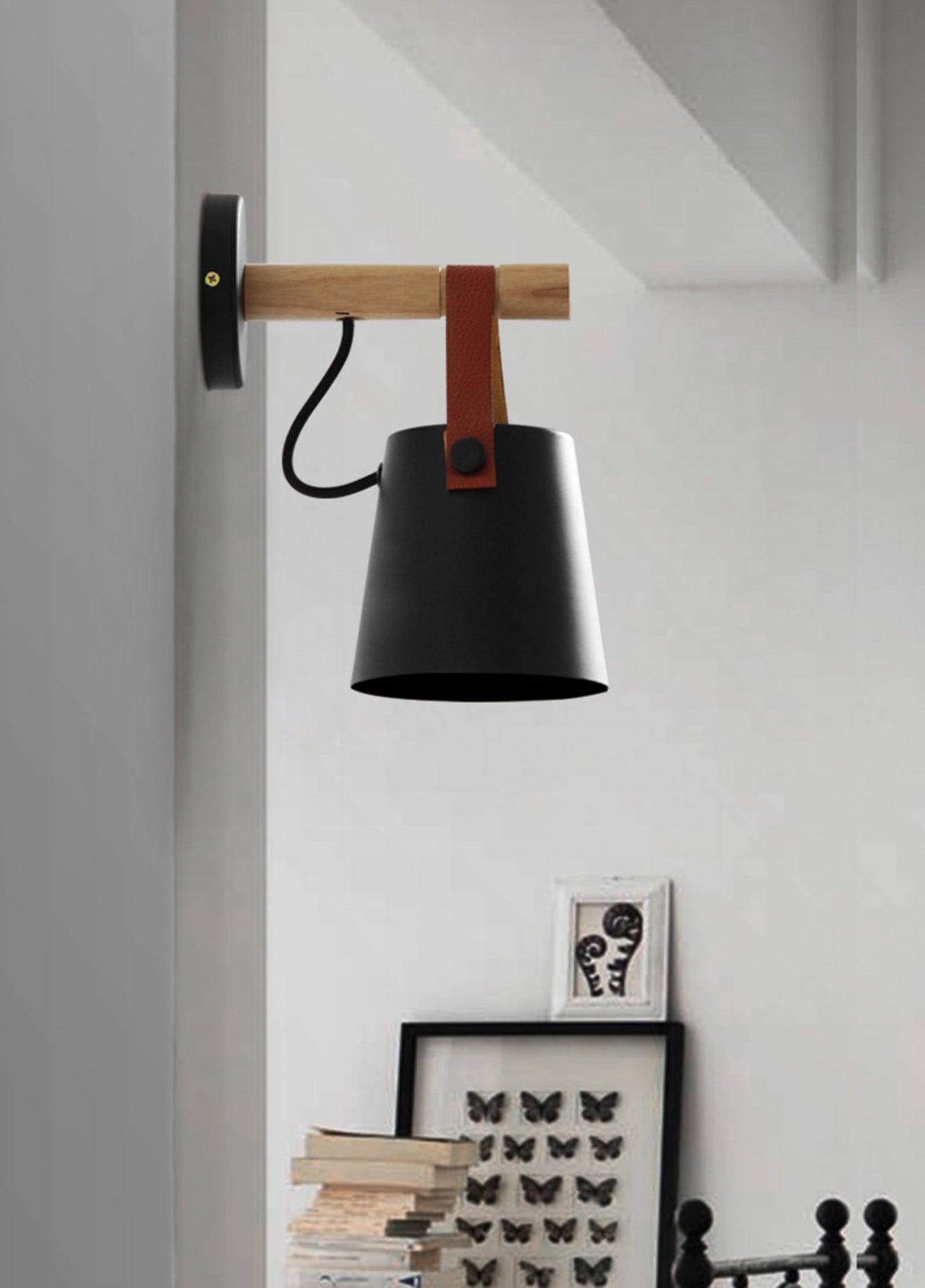 Paxley | Wall Lamp | Conical Wooden Shade | Indoor Lighting