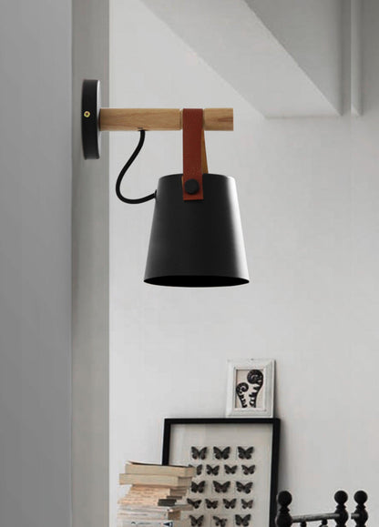 Paxley | Wall Lamp | Conical Wooden Shade | Indoor Lighting