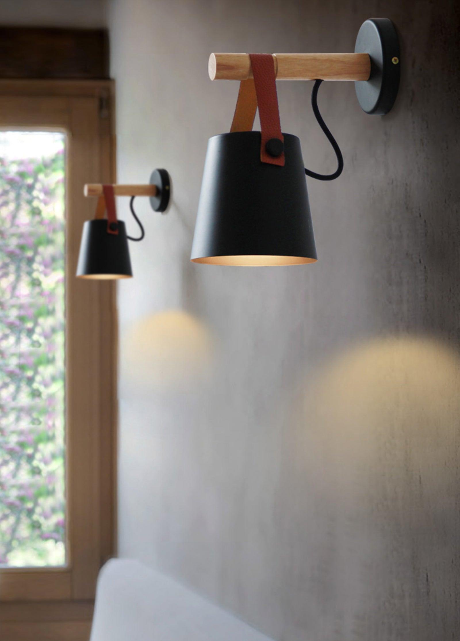 Paxley | Wall Lamp | Conical Wooden Shade | Indoor Lighting