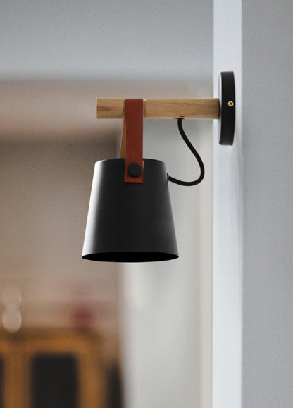Paxley | Wall Lamp | Conical Wooden Shade | Indoor Lighting