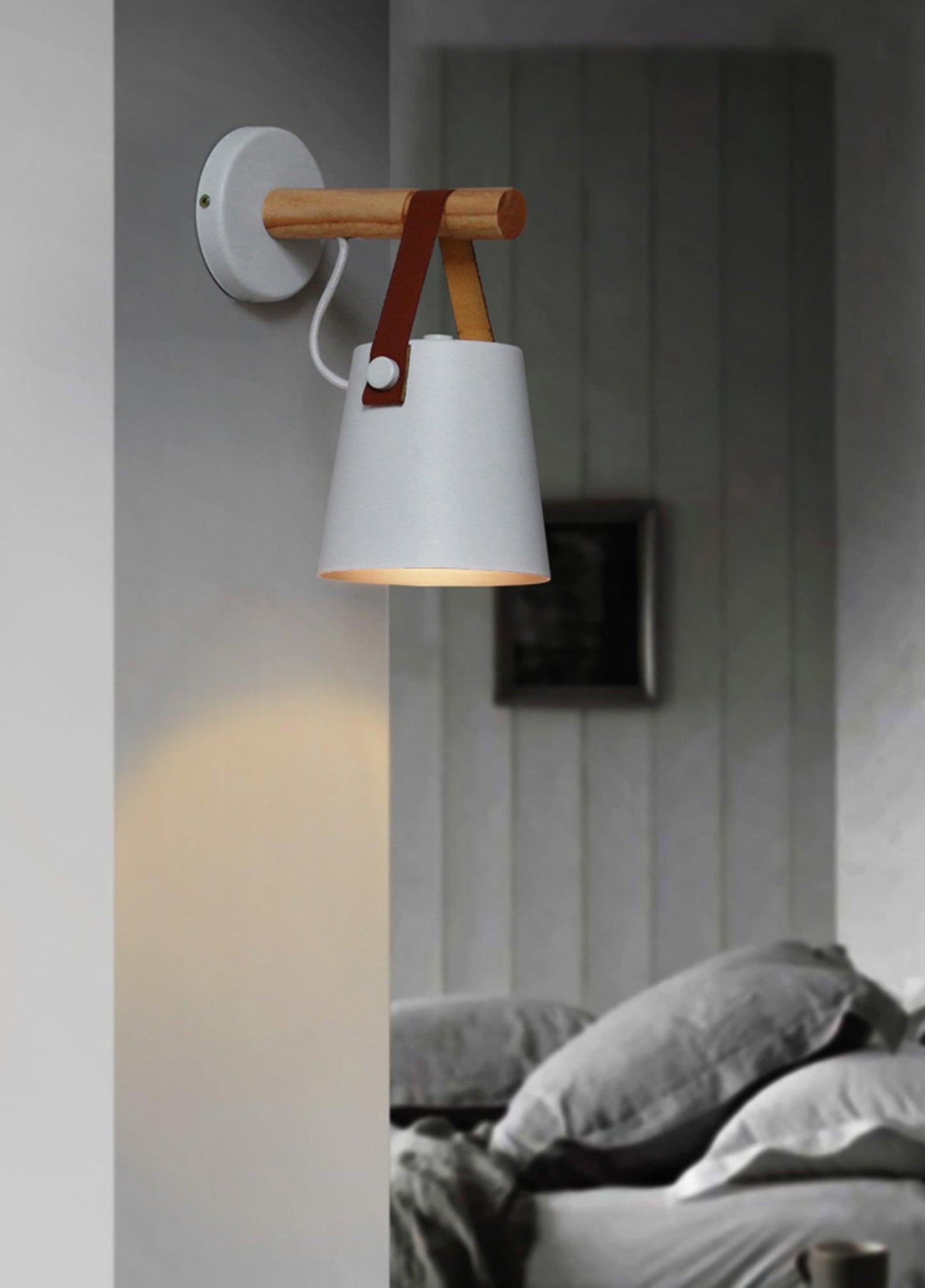 Paxley | Wall Lamp | Conical Wooden Shade | Indoor Lighting