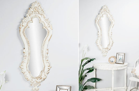 *GIANT* 50" HIGH Ornate Carved Wooden Mirror