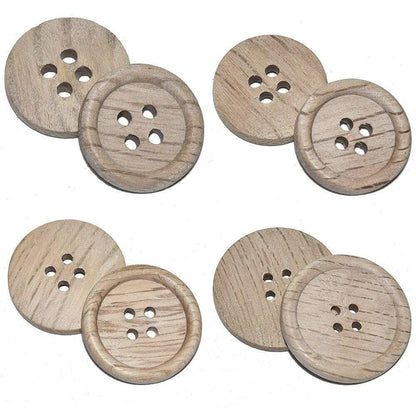 Paxley pieces 30 pieces natural color chestnut wood textured wooden buttons 15-30mm sewing scrapbooking for clothing handmade 4 holes button