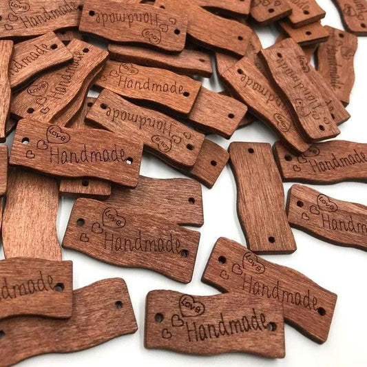 Paxley pieces mix 30mm handmade wooden buttons application DIY crafting sewing WB426