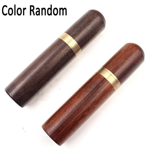Paxley Sewing Needles Holder Storage Tube Wooden Box Hand Sewing Needles Case Leather Knitting Embroidery Repair Needles Container (Random)