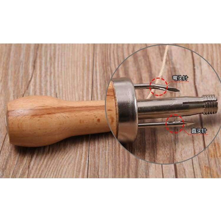 Paxley Schnitz wax line wooden handle sewing awl stitching leather canvas tent sewing needle craft DIY hand-sewn tools