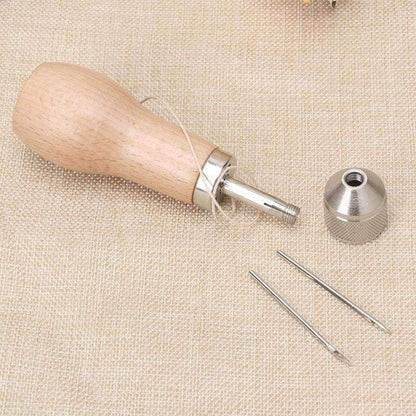 Paxley Schnitz wax line wooden handle sewing awl stitching leather canvas tent sewing needle craft DIY hand-sewn tools