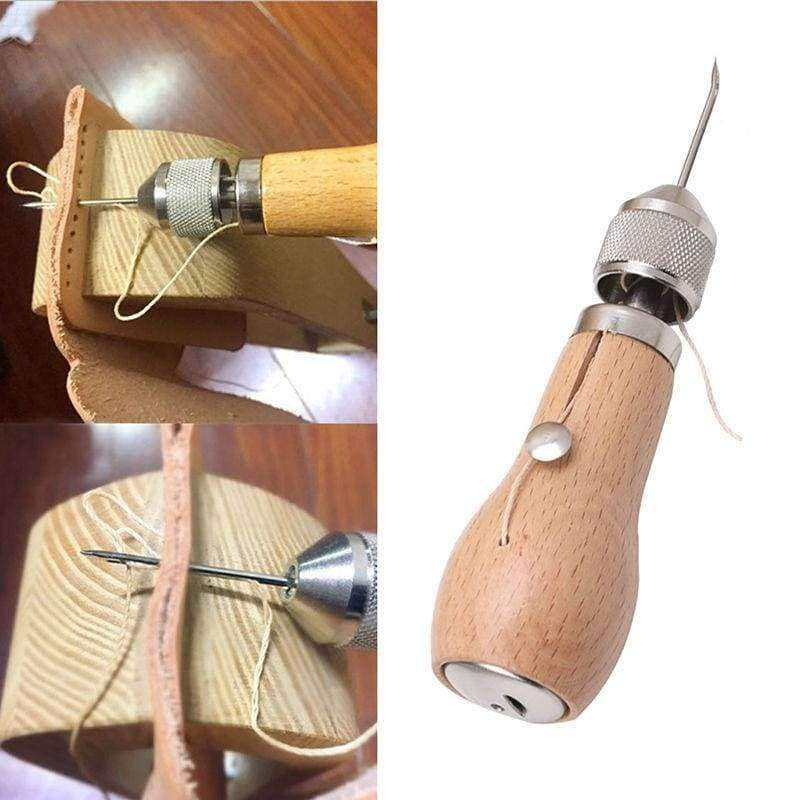 Paxley Schnitz wax line wooden handle sewing awl stitching leather canvas tent sewing needle craft DIY hand-sewn tools