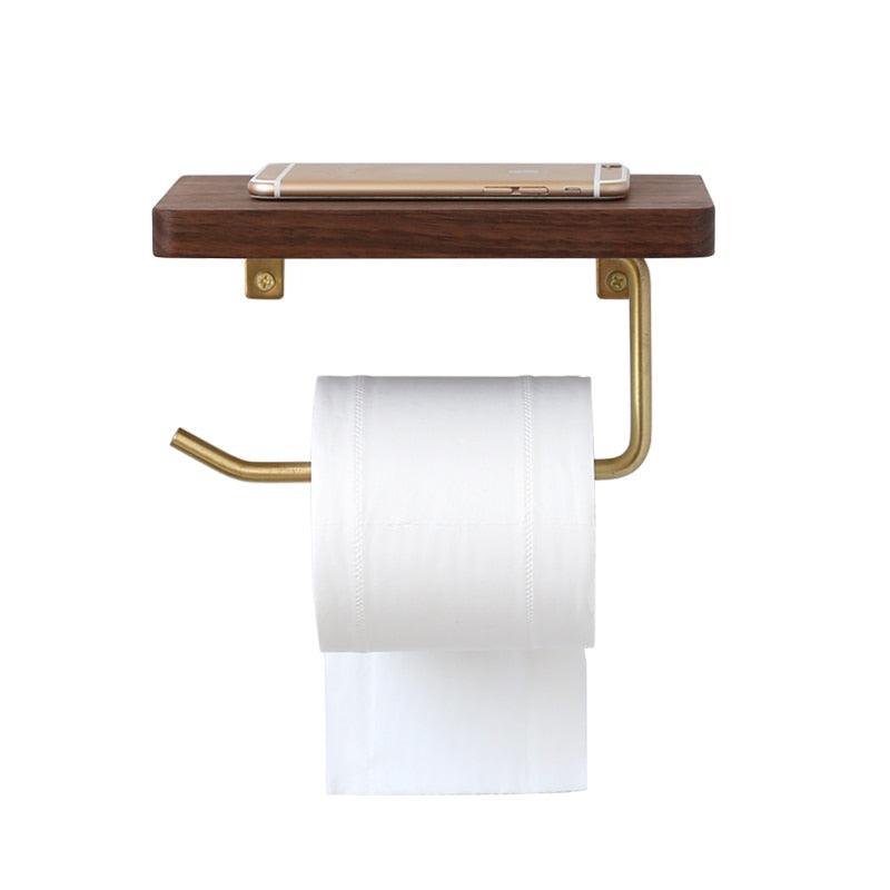 Paxley | Toilet Paper Holder | Wooden with Shelf | Wall Mounted