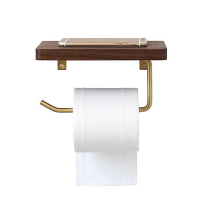 Paxley | Toilet Paper Holder | Wooden with Shelf | Wall Mounted