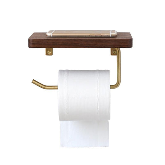 Paxley | Toilet Paper Holder | Wooden with Shelf | Wall Mounted