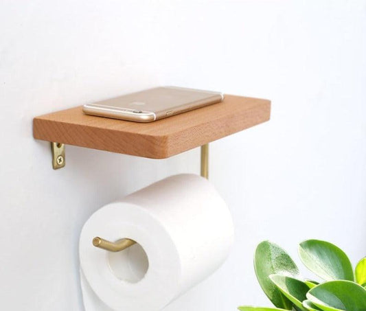 Paxley - Stylish wooden toilet paper holder with storage