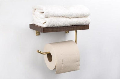 Paxley | Toilet Paper Holder | Wooden with Shelf | Wall Mounted