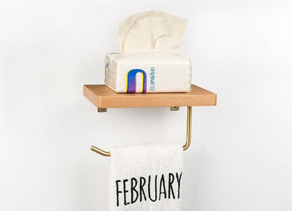 Paxley | Toilet Paper Holder | Wooden with Shelf | Wall Mounted