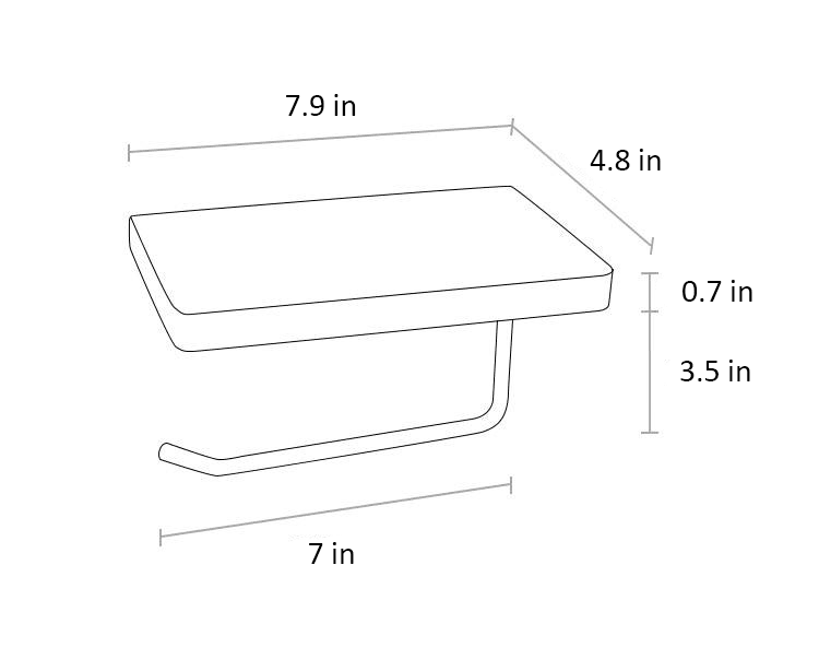 Paxley | Toilet Paper Holder | Wooden with Shelf | Wall Mounted
