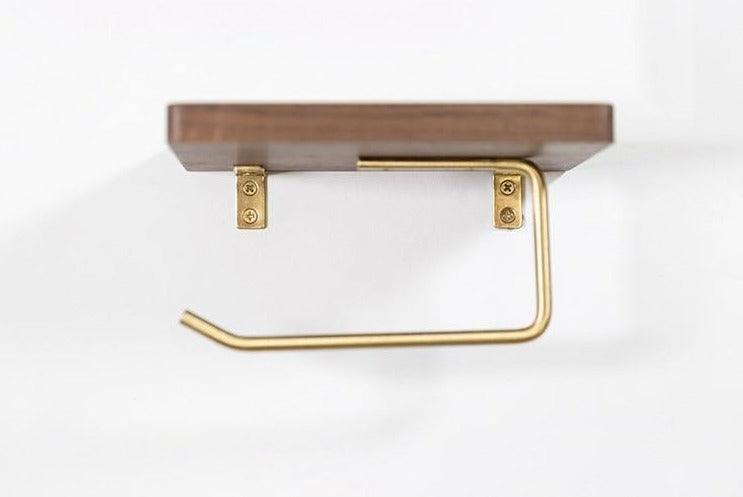 Paxley | Toilet Paper Holder | Wooden with Shelf | Wall Mounted
