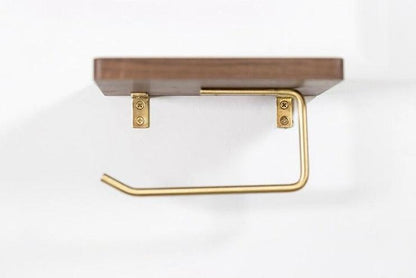 Paxley | Toilet Paper Holder | Wooden with Shelf | Wall Mounted