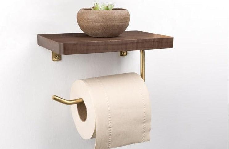Paxley - Stylish wooden toilet paper holder with storage