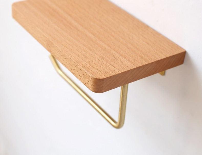 Paxley | Toilet Paper Holder | Wooden with Shelf | Wall Mounted
