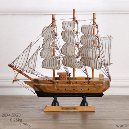 Paxley | Wooden Ship Decor | Maritime Style | Decorative Ornament 20CM black background